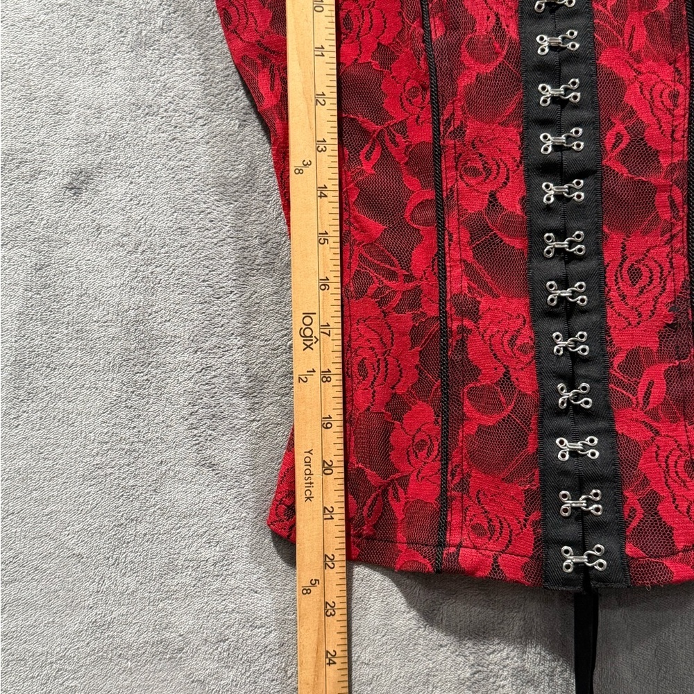 Royal Bones By Tripp Corset Size M Rose Lace Halter Bustier Punk Goth Club Y2K - Picture 5 of 11